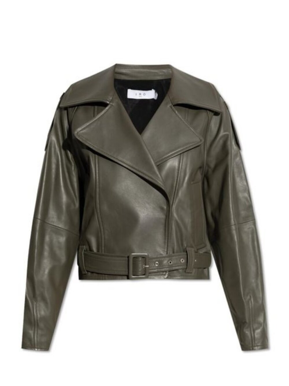 Women's IRO Han Leather Jacket - Olive Green - Size 1